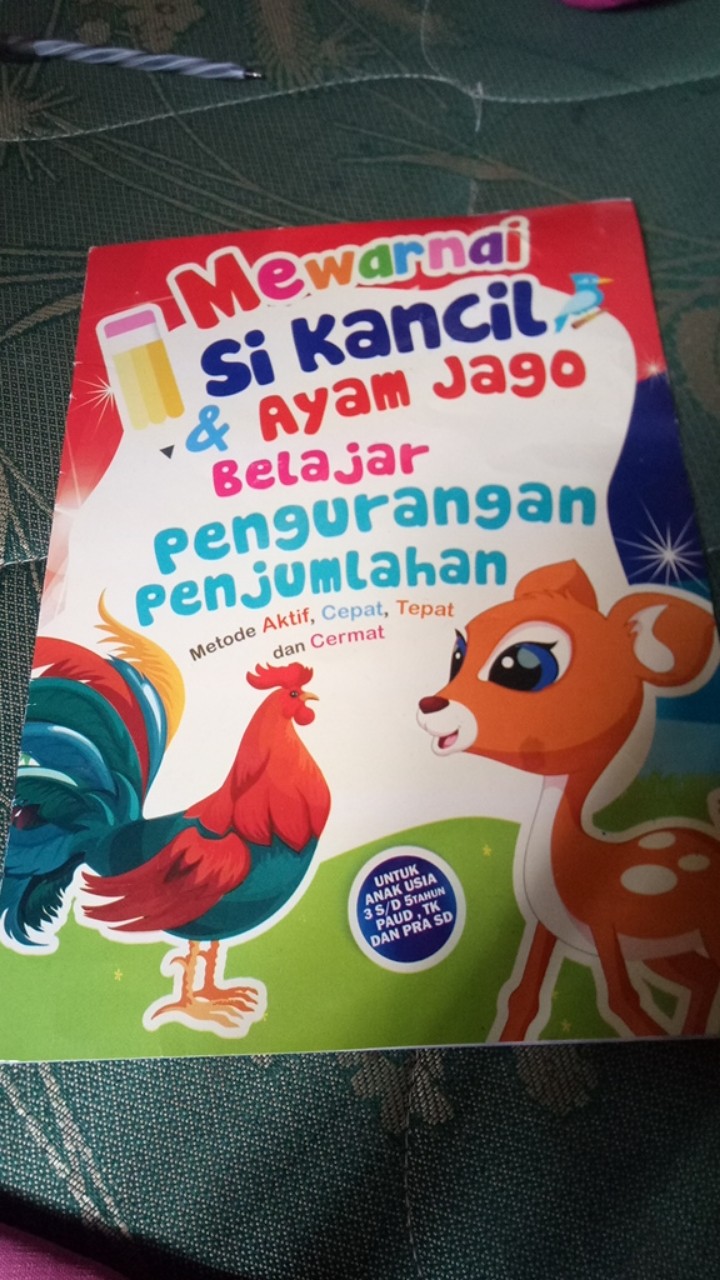 Buku Mewarnai Si Kancil Dan Ayam Jago Belajar Pengurangan Penjumlahan Kertas Hvs Ukuran A4 Shopee Indonesia