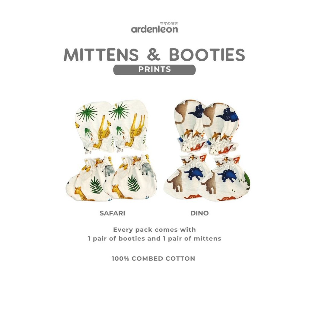 ARDENLEON Sarung Tangan Kaki Bayi Mittens Booties (Print Series)