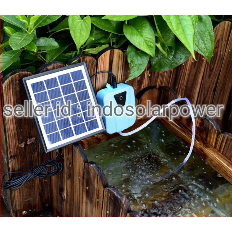 Aerator 1 lubang solar power tenaga surya gelembung akuarium aquarium darurat tambak kolam ikan