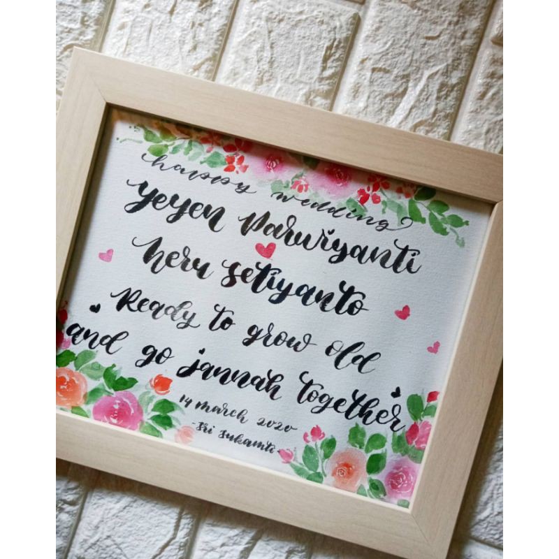 

wedding gift handlettering custom