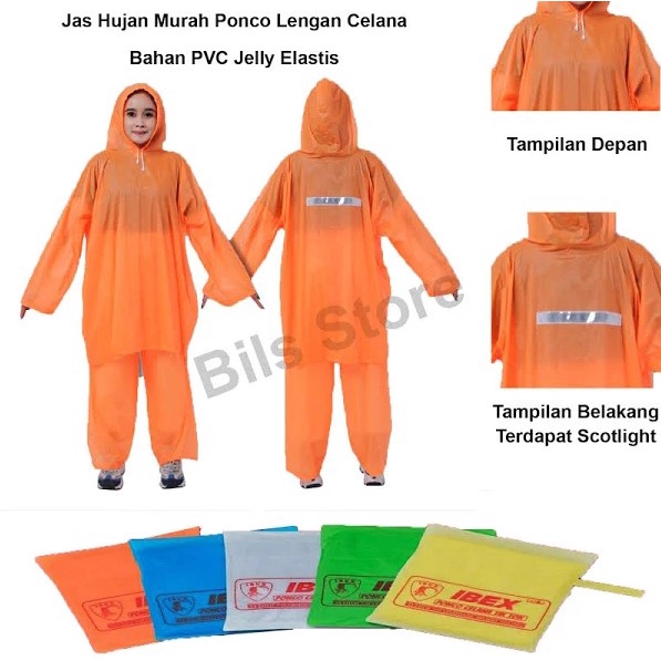 SALE! Jas Hujan Transparan Praktis Setelan Dewasa Bahan Karet Anti Rembes Merk IBEX Type Tiktok