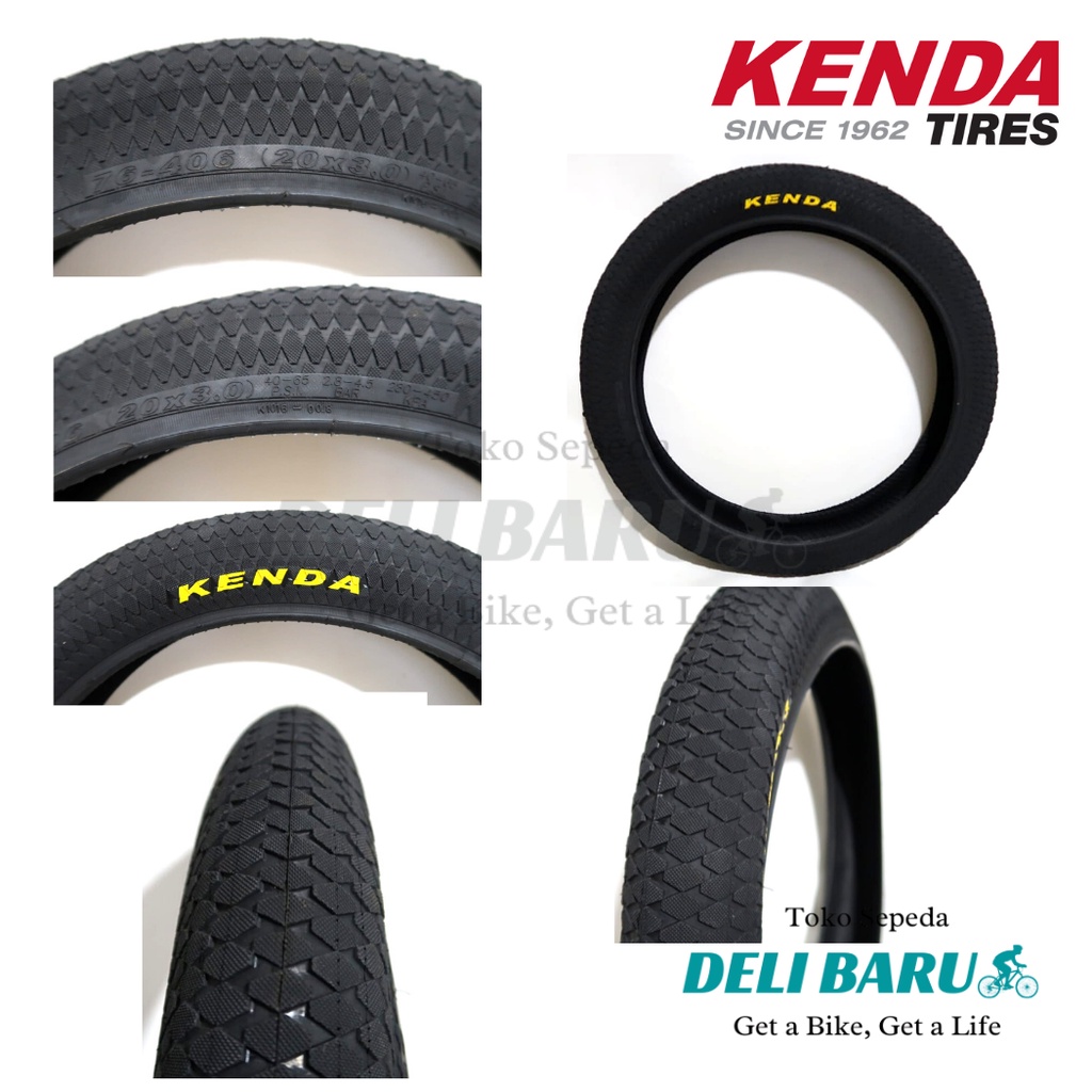 Kenda Ban luar 20 x 3.0 K1016 lebar sepeda BMX