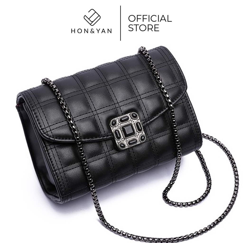 [Honyan] Tas Selempang Cewek Ruby Square Quilted Import Wanita Original - Rimi Sling Bag