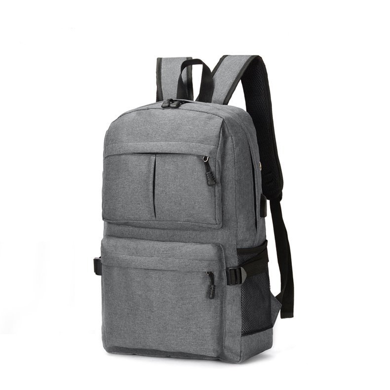 TAS RANSEL PRIA BACKPACK USB CHARGER KANVAS GREY ACANTHO TA417G3 ORI IMPORT GENDONG PUNGGUNG SEKOLAH