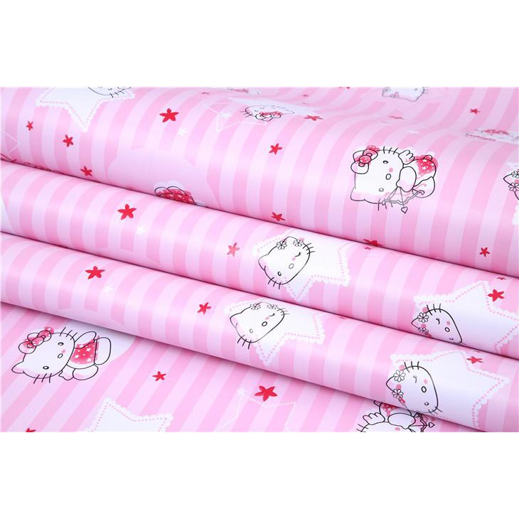 Wallpaper stiker dinding dekorasi dinding hiasan dinding motif hello kitty Cantik ukuran 9meter