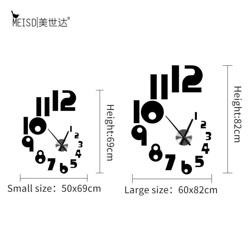 TERBARU Jam Dinding Unik Besar Tanpa Suara Silent DIY Giant Wall Clock Modern 120 cm Penghias Hias Hiasan Rumah-7