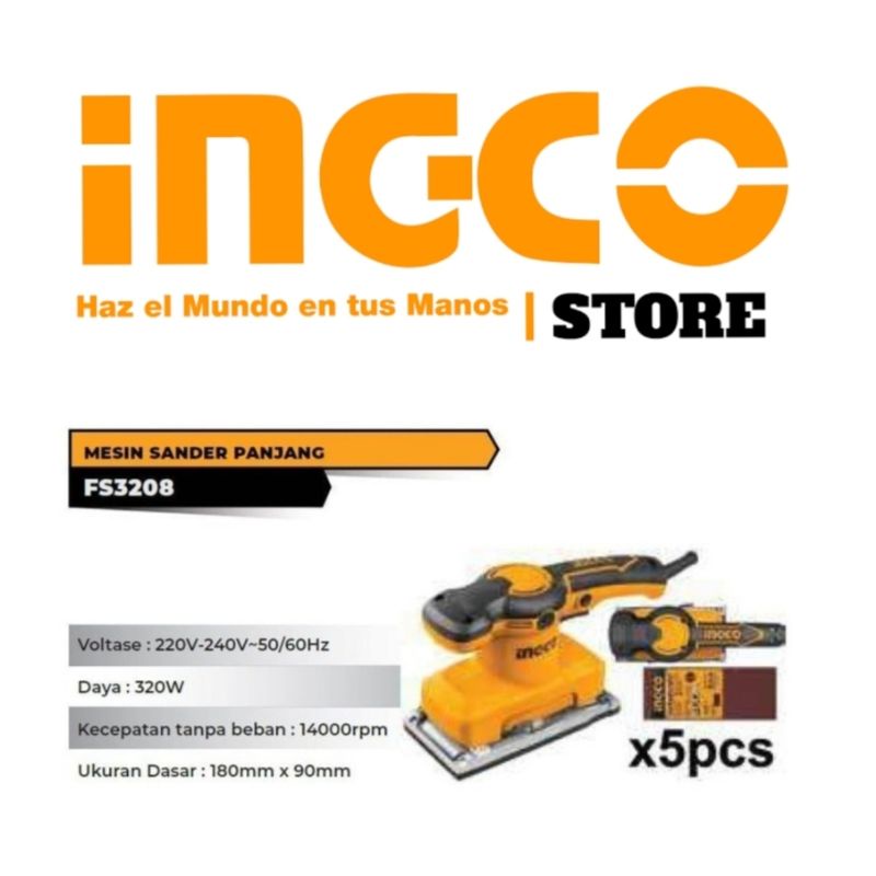 MESIN AMPLAS SANDER PERSEGI PANJANG INGCO FS3208
