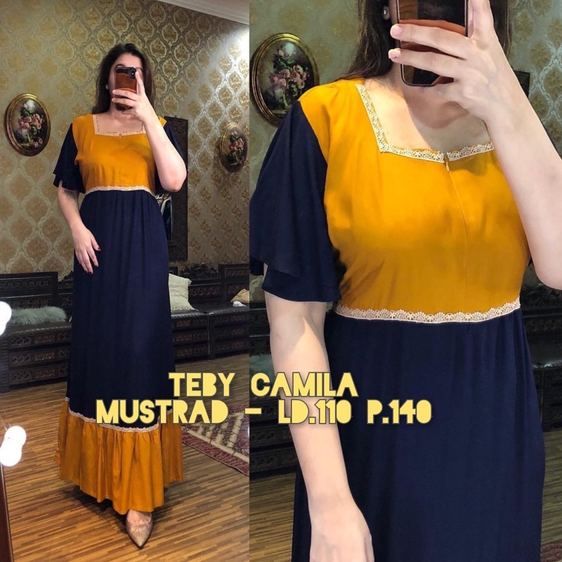 Daster Arab Teby CAMILA Long Dress Rayon Two tone Best Seller