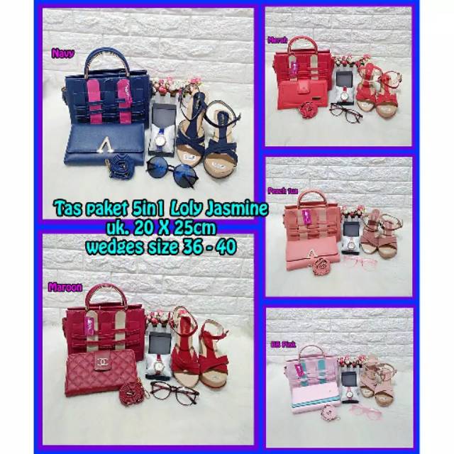 Tas Paket 5in1 Lolly Jasmine/ Tas Seserahan/ Tas Hantara