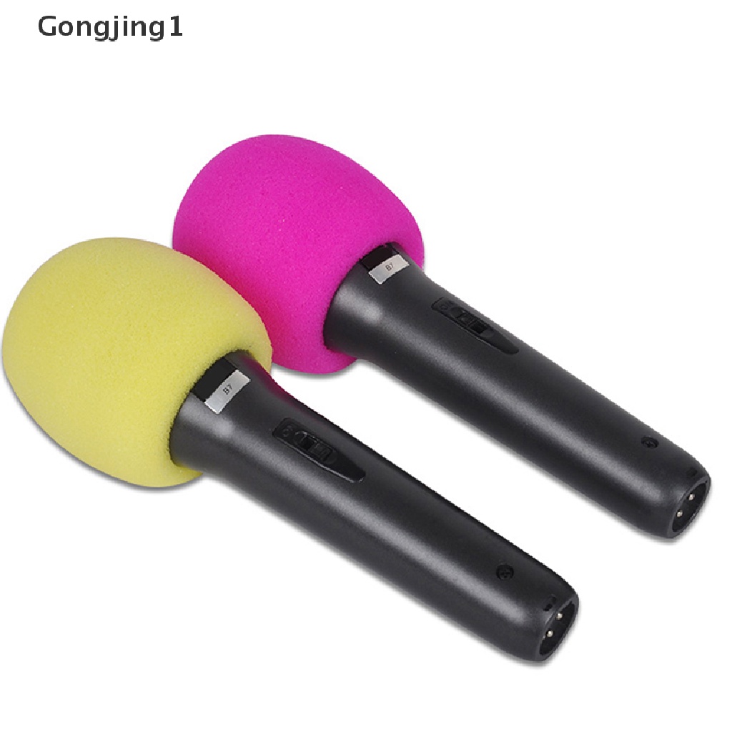 Gongjing1 Cover Pelindung Mikrofon Genggam Bahan Busa 10 Warna