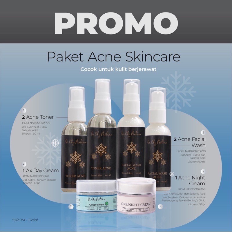 PROMO Acne Skincare | Paketan Jerawat dan Beruntusan / By Dr Oky pratama / Benings clinic