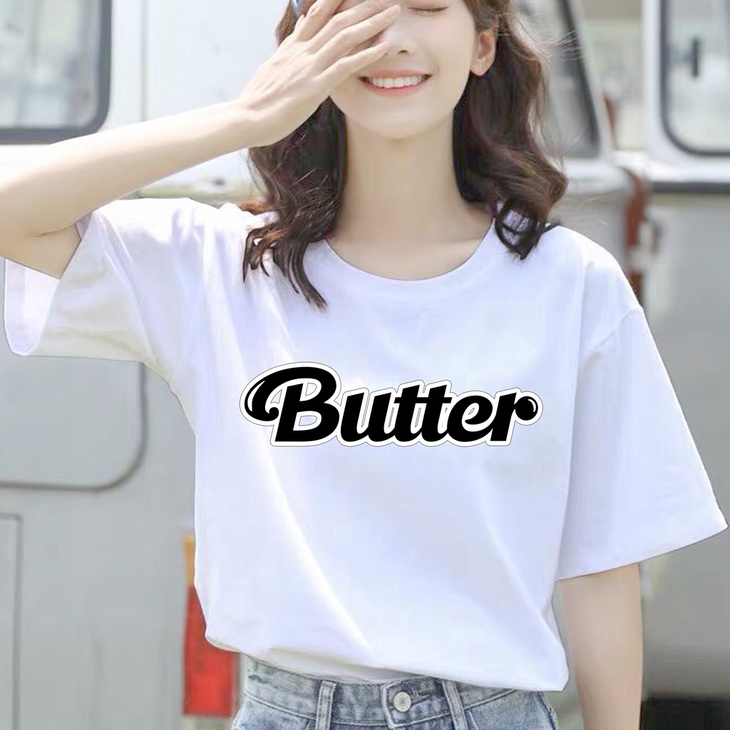 CALVIERO SHOP - BAJU KAOS ATASAN WANITA PRINTFONT BUTTER PRINT