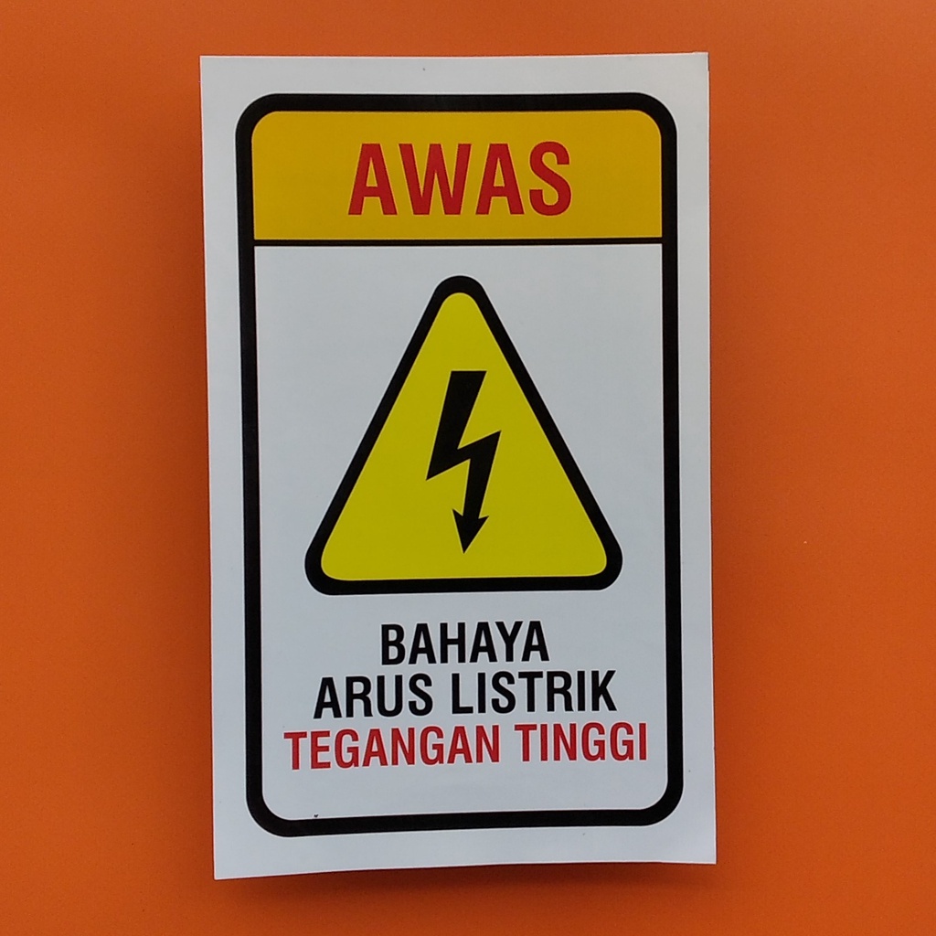 Stiker Bahaya Arus Listrik - Stiker Bahaya Arus Listrik - Stiker Tegangan Listrik Tinggi - Vinyl