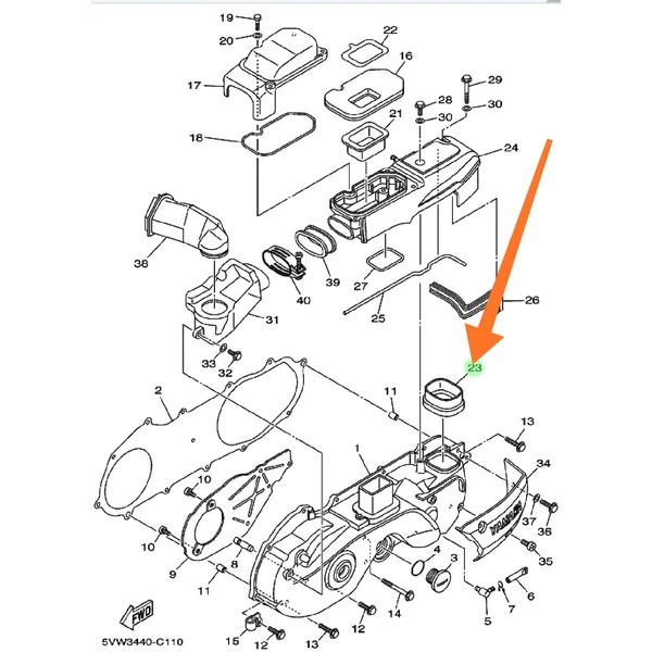 KARET DUCT AIR CORONG SAMBUNGAN SALURAN HAWA UDARA CVT MIO SPORTY SMILE SOUL FINO KARBU ORIGINAL YGP 5TL-E5475-00