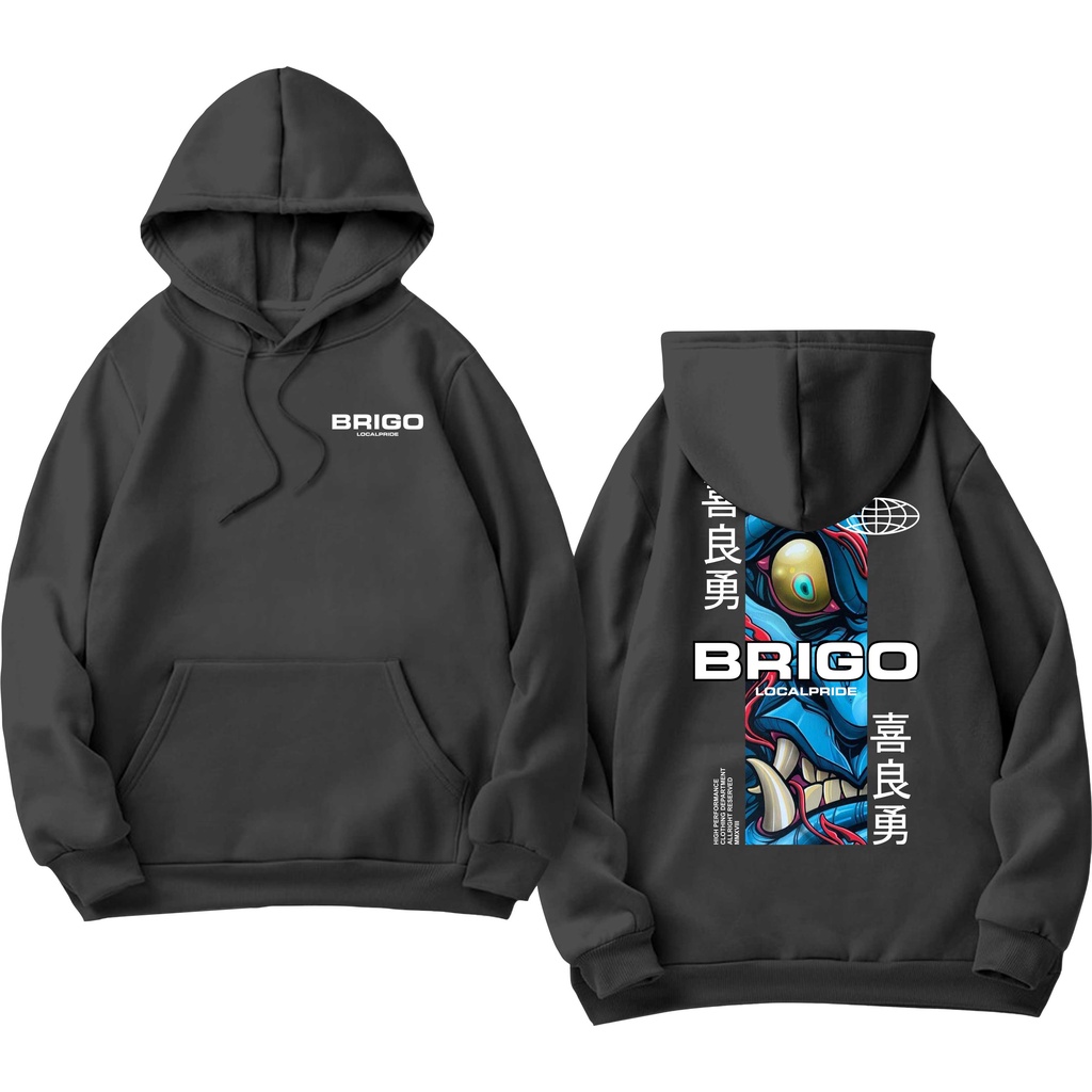 BRIGO Jumper Hoodie ONI II Sweater Hoodie BRIGO ONI Sablon DTF Fleece Cotton M-XXL (Pria &amp; Wanita) Free stiker&amp;Gantungan Kunci