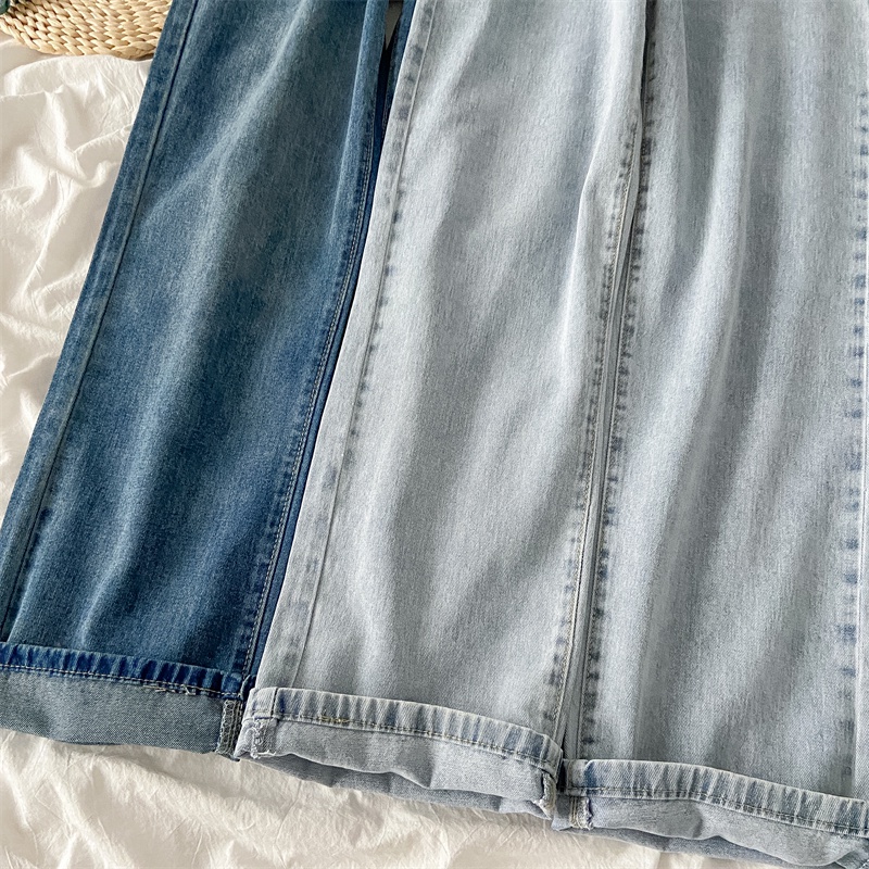 Vintage Klasik Highwaist Straight Loose Celana Jeans Panjang Wanita/Celana Kulot Jeans Kulot