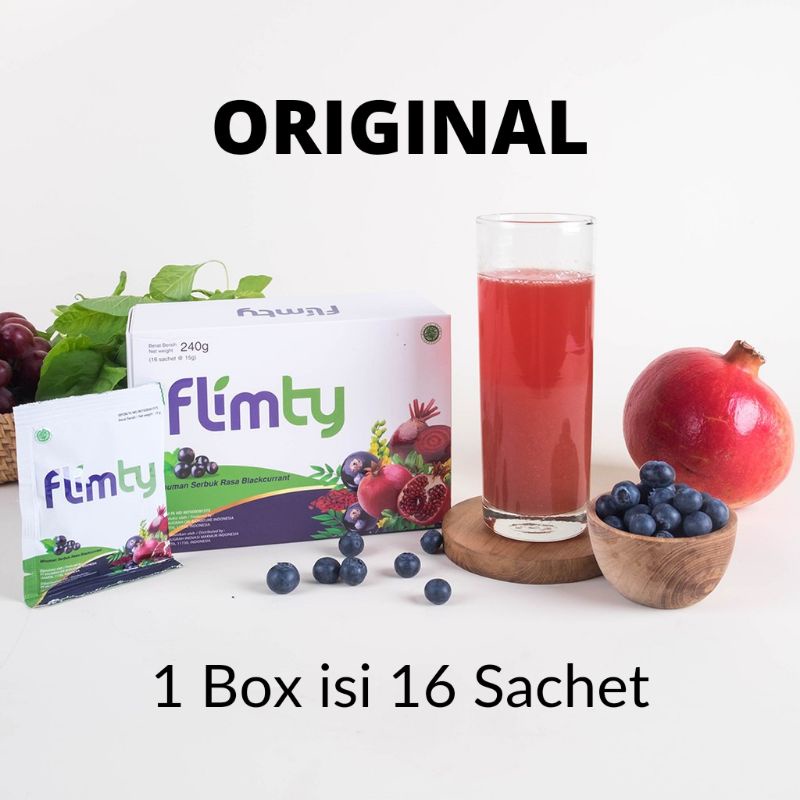 (1 BOX) Flimty Fiber Antidioksidan Rasa Blackcurrant/Raspberry