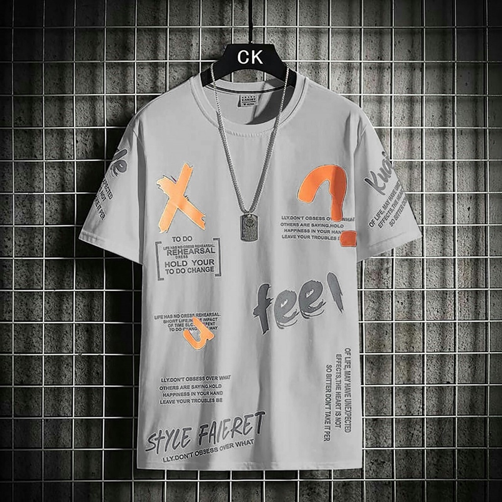 COD-kaos oversize size ML,XL kaos distro t-shirt terlaris baju distro feel 002 -panteloni