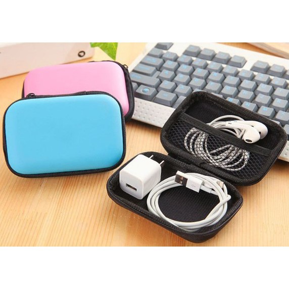 Grosir- 589 Dompet Headset Travel Case / Tempat Headset / Earphone Case Mini Charge / Kotak Headset