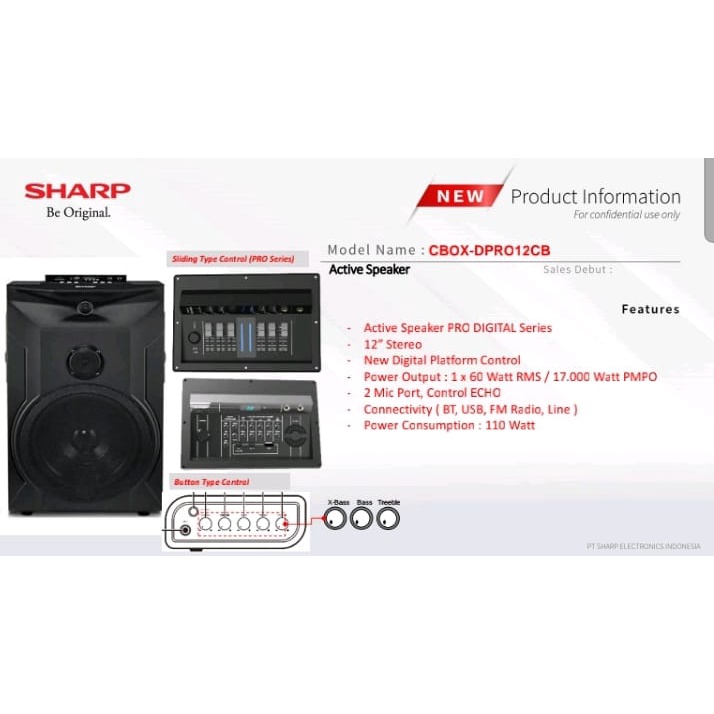 SHARP CBOX D PRO 12 CB SPEAKER AKTIF 12 INCH / DPRO12CB