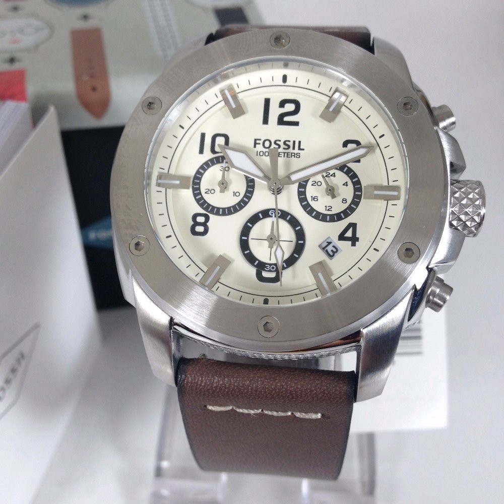 Jam Tangan Pria F055il FS4929 silver brown Original