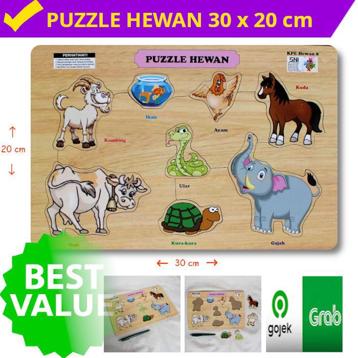 PUZEL HEWAN BINATANG KAYU WOODEN ANIMAL PUZZLE 