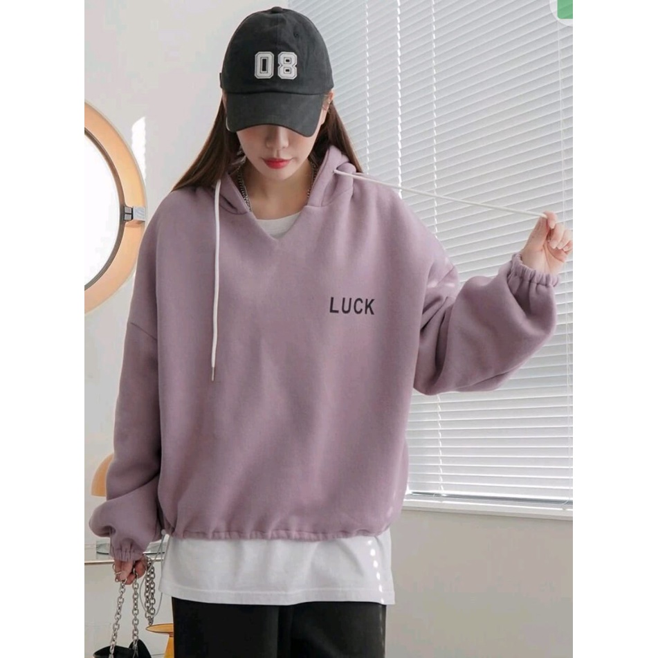 SWEATER WANITA | LUCK HOODIE SWEATER | SWEATER HOODIE WANITA | HOODIE