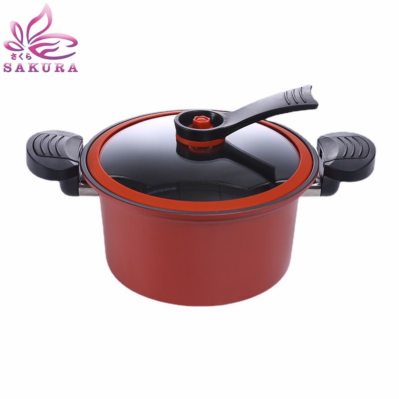 Panci Presto Teflon Pressure Cooker Pot Anti Lengket Panci Presto 3,5 Liter-SOSOYOO