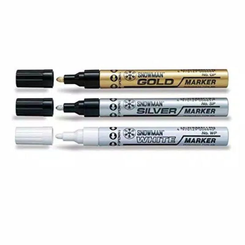 

Snowman Paint Marker/Spidol Putih/Spidol Emas Gold/Spidol Silver/ Besar Stationery