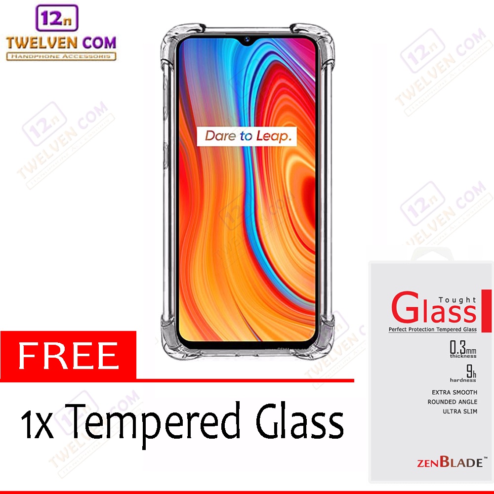 [FLASH SALE] Case Anti Crack Anti Shock Softcase Realme C3 - Free Tempered Glass