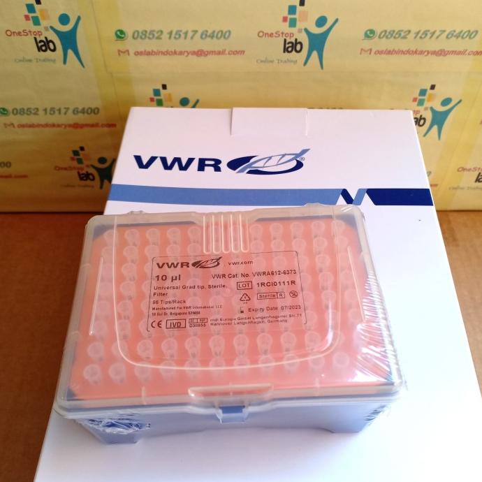 Jual Filter tips 10 uL Sterile pipet tip for micropipette 96/rack VWR Shopee Indonesia