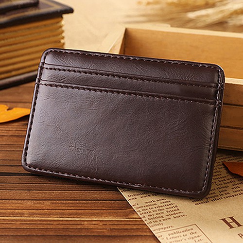 Pria Magic Wallet Card Holder Leather Dompet Pria Bifold Kulit