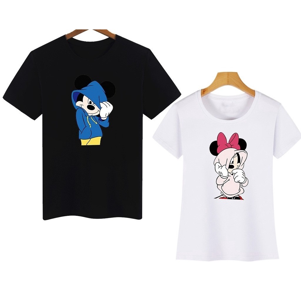 MYSTIQUE.ID-BAJU KAOS COUPLE MIC*KEY AND MIN*NIE SHY T-SHIRT LUCU DAN AESTHETIC