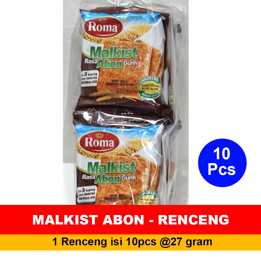 

Roma Malkist Abon/Keju/Crackers/Cokelat 1 renceng isi 10 sachet