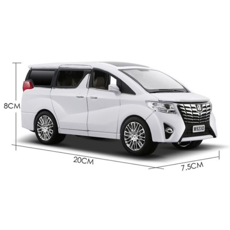 DIECAST MOBIL TOYOTA ALPHARD UKURAN 1 BANDING 24 BODY BESI ALLOY