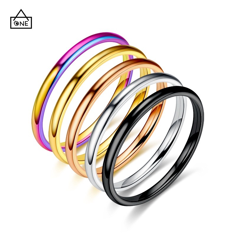 COD❤Cincin Pertunangan Titanium Steel cincin couple US 6 7 8 9 10 anting Fashion Wanita Murah A one