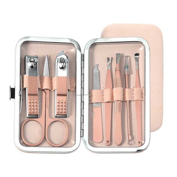 Gunting Kuku Nail Art Set Manicure Pedicure 8 PCS Pink