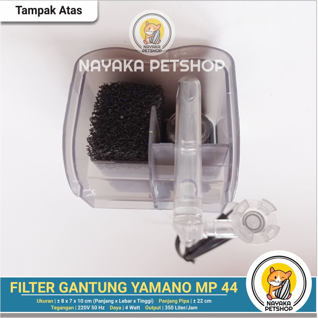 Yamano MP 44 Filter Gantung Aquarium Filter Hanging Hang On Saringan Air Aquascape Mini