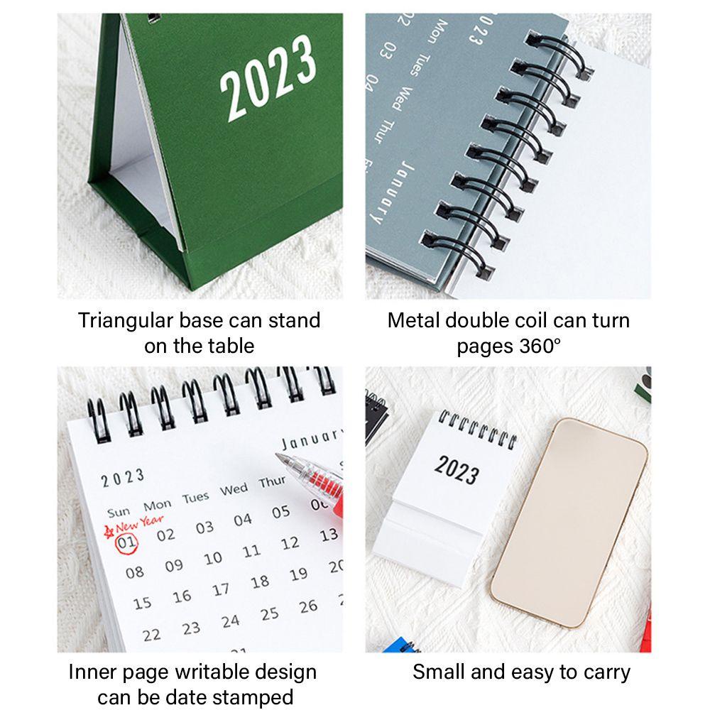 Nanas 2PCS 2023kalender Mini Table Planner Simple Desktop Note