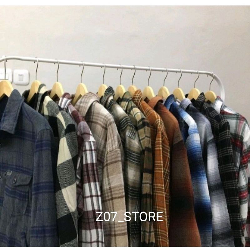 (KOMBO HEMAT) PAKET USAHA SATU LUSIN KEMEJA FLANEL PRIA LENGAN PANJANG KEMEJA PRIA