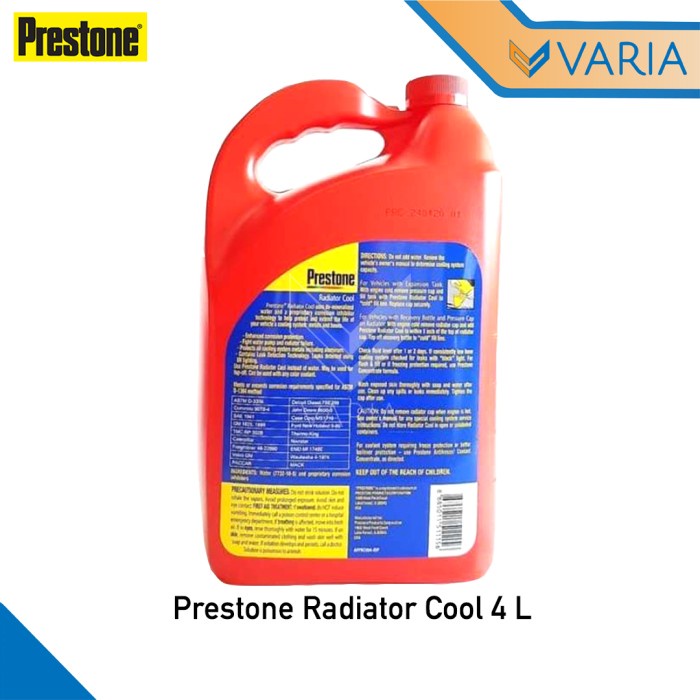 Prestone Radiator Cool 4 L Air Radiator Ready To Use Coolant
