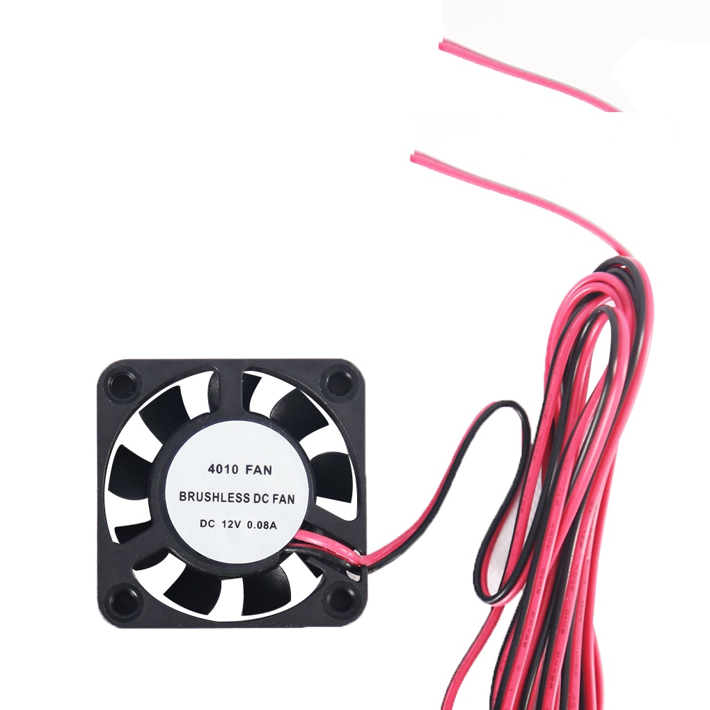 [huite]Ultra-quiet Small Heat Dissipation Cooling Fan Blower Extruder 3D Printer Turbine 2 Line Oil Bearing for 4010