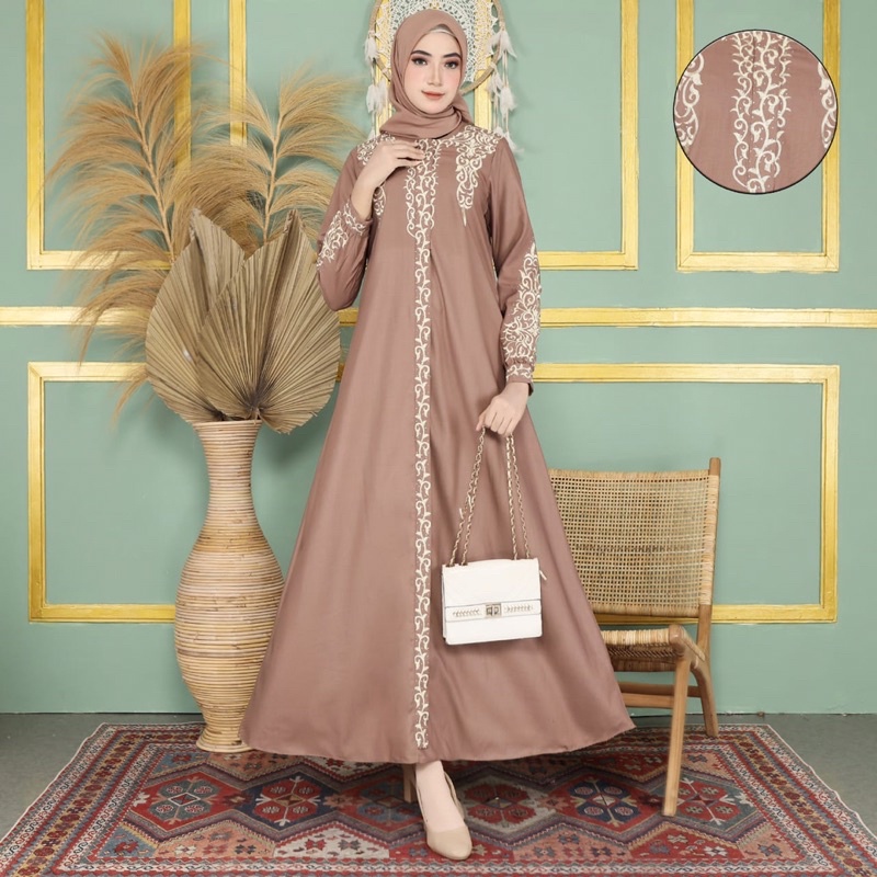 gamis bordir toyobo premium