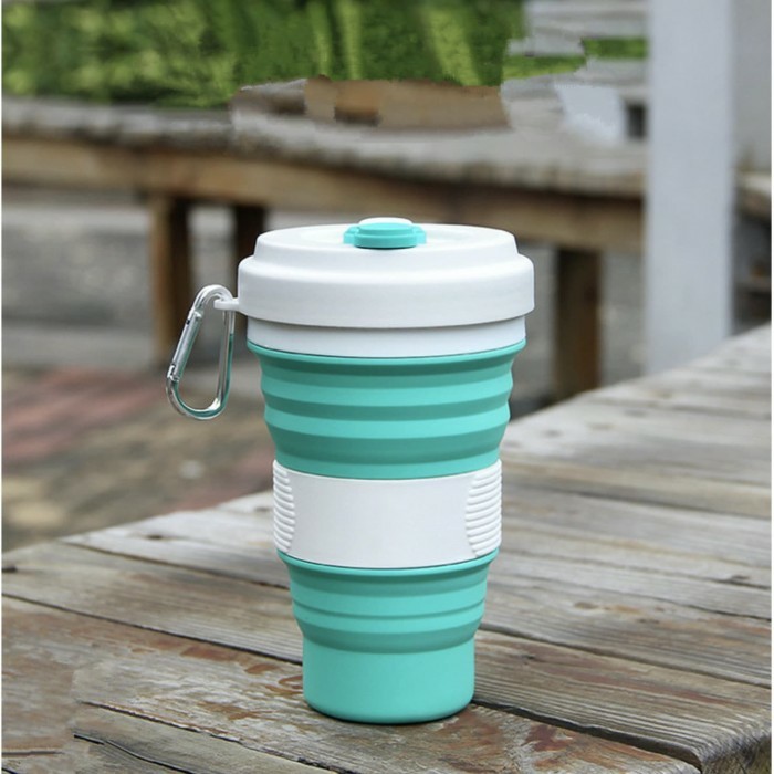 Gelas Lipat Silicone/Collapsible Silicone Foldable Coffee Cup 550ML Gelas Praktis Serbaguna