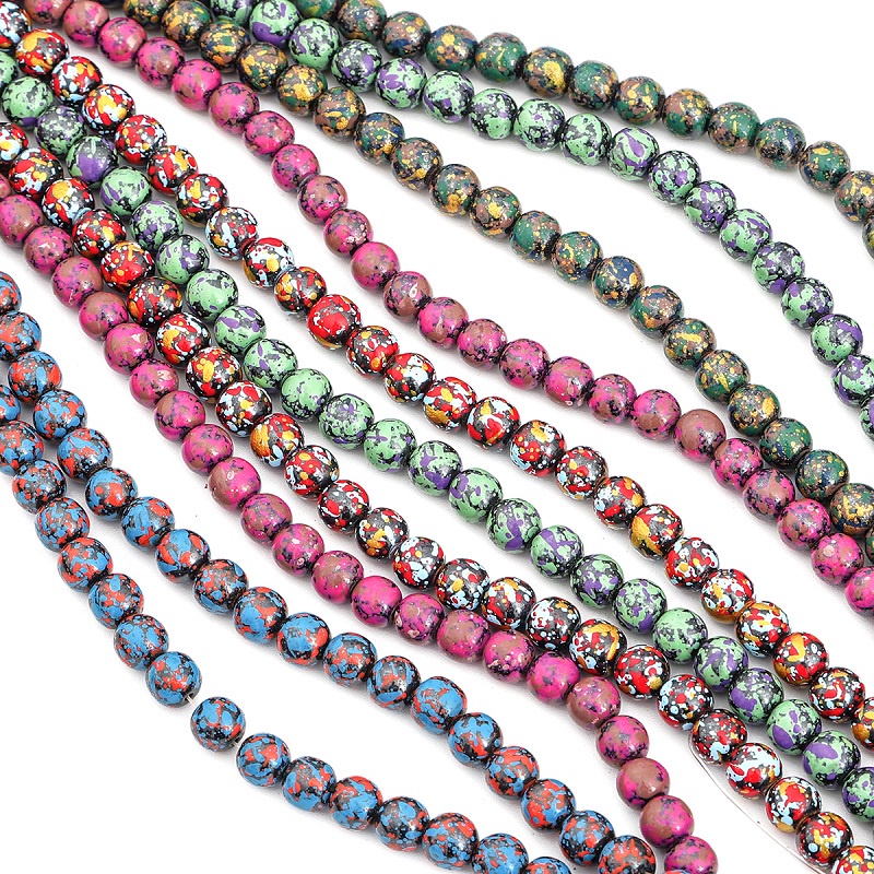 Manik-manik Batu Hematite Bulat 8mm 15 &quot;Untuk Membuat Perhiasan Gelang