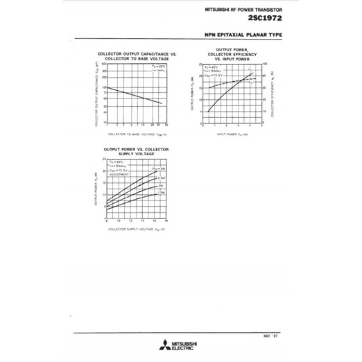 2sc1972 transistor vhf c1972 mitsubishi original 1972