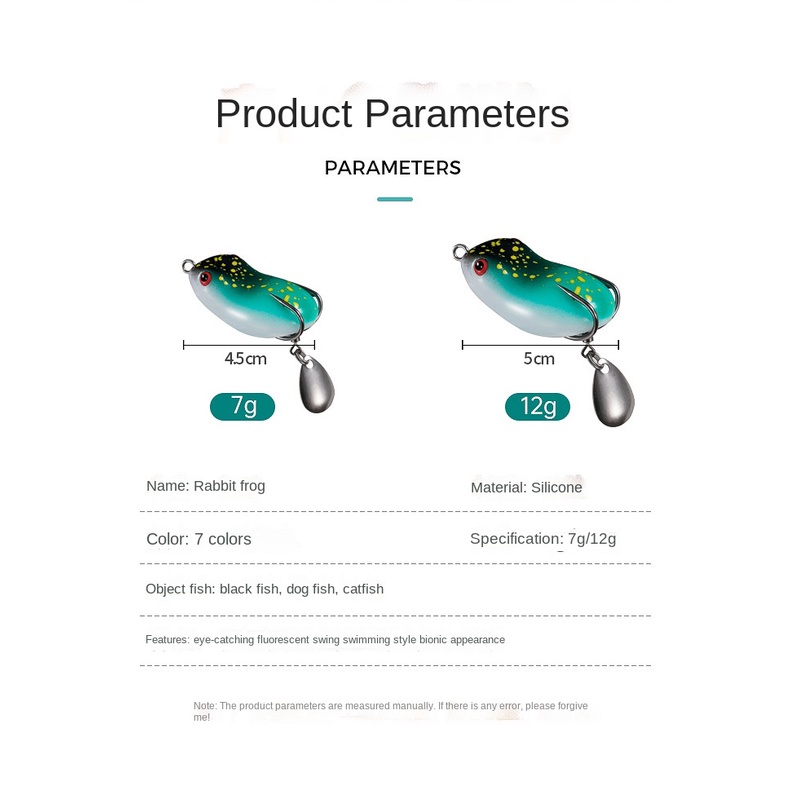 Umpan Pancing Soft Bait Bentuk Katak Imitasi Ukuran 4.5cm 7g / 5cm 12g