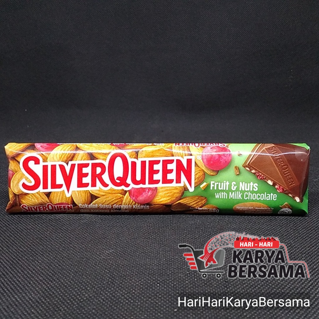 

CHOCO BAR SILVER QUEEN FRUIT & NUT 58GR