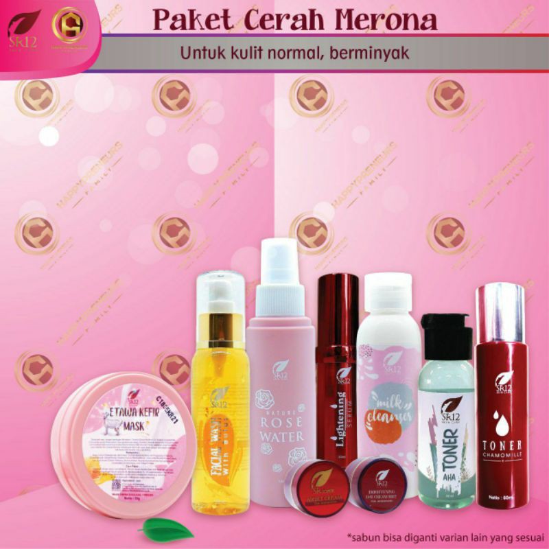 PAKET KOMPLIT CERAH MERONA/ KULIT NORMAL DAN BERMINYAK / Paket perawatan wajah original / premium / berkualitas / termurah / terbaik / bagus / bpom / saudagarsr12