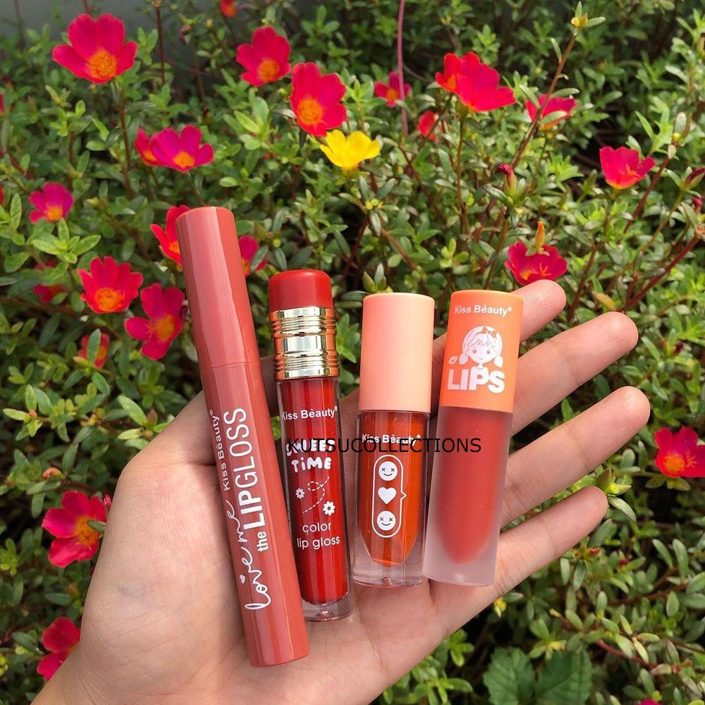 Paket Hemat Lipstick Kiss Beauty Love Me Fruit Sweet Time Draw Velvet Lips Girls Lipstik Thailand